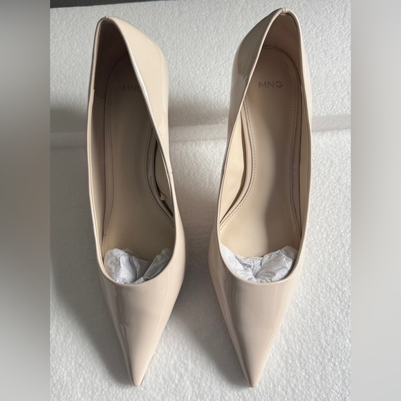 Mango Women's Cream Pointed Toe Heels - Picture 12 of 13